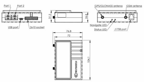 Габаритные размеры Teltonika FMB640