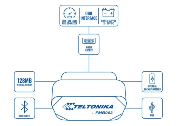 Схема подключенияTeltonika FMB003