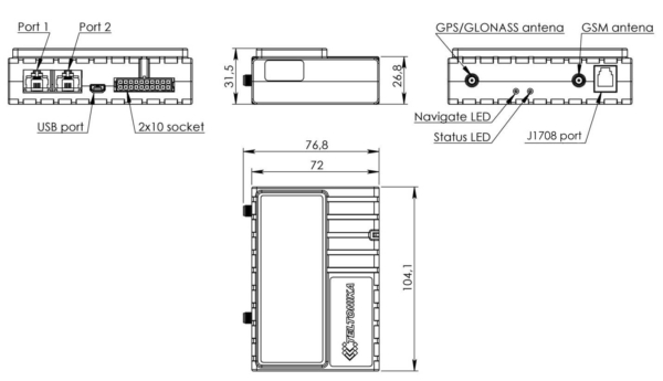 Габариты Teltonika FMM640